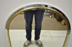 Italian Steel Brass Chrome Arched Console Wall Mirror