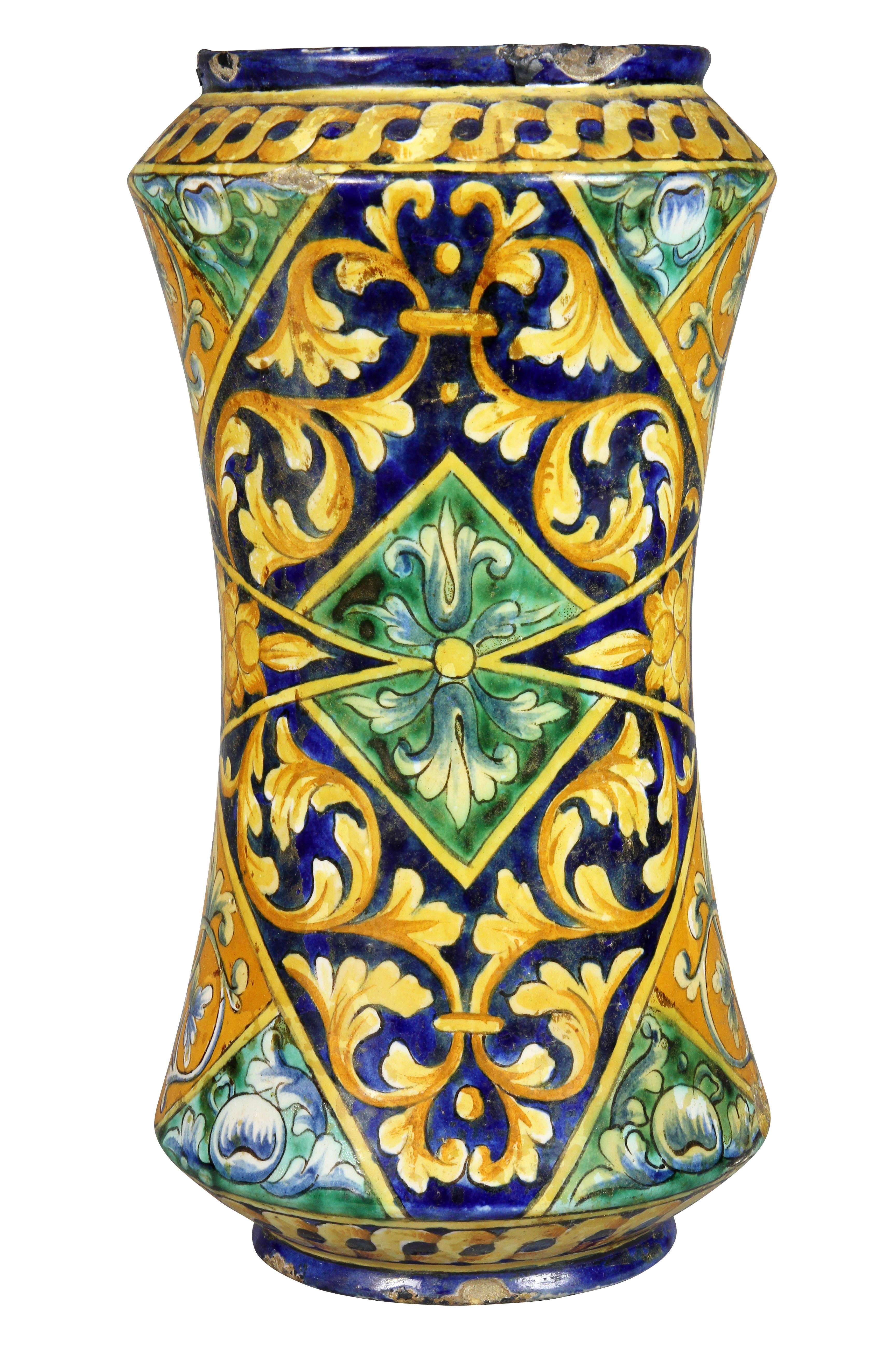 Italian Majolica Albarello or Apothecary Jar 2