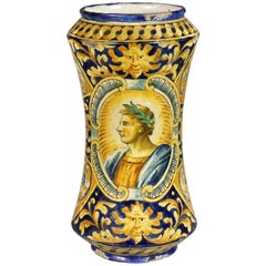 Italian Majolica Albarello or Apothecary Jar