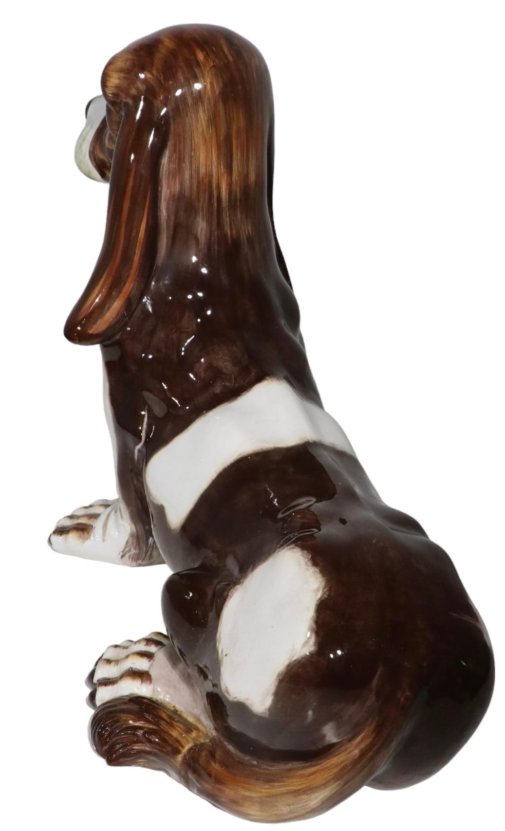 Italian Majolica Basset Hound, circa 1970/1980's For Sale 3