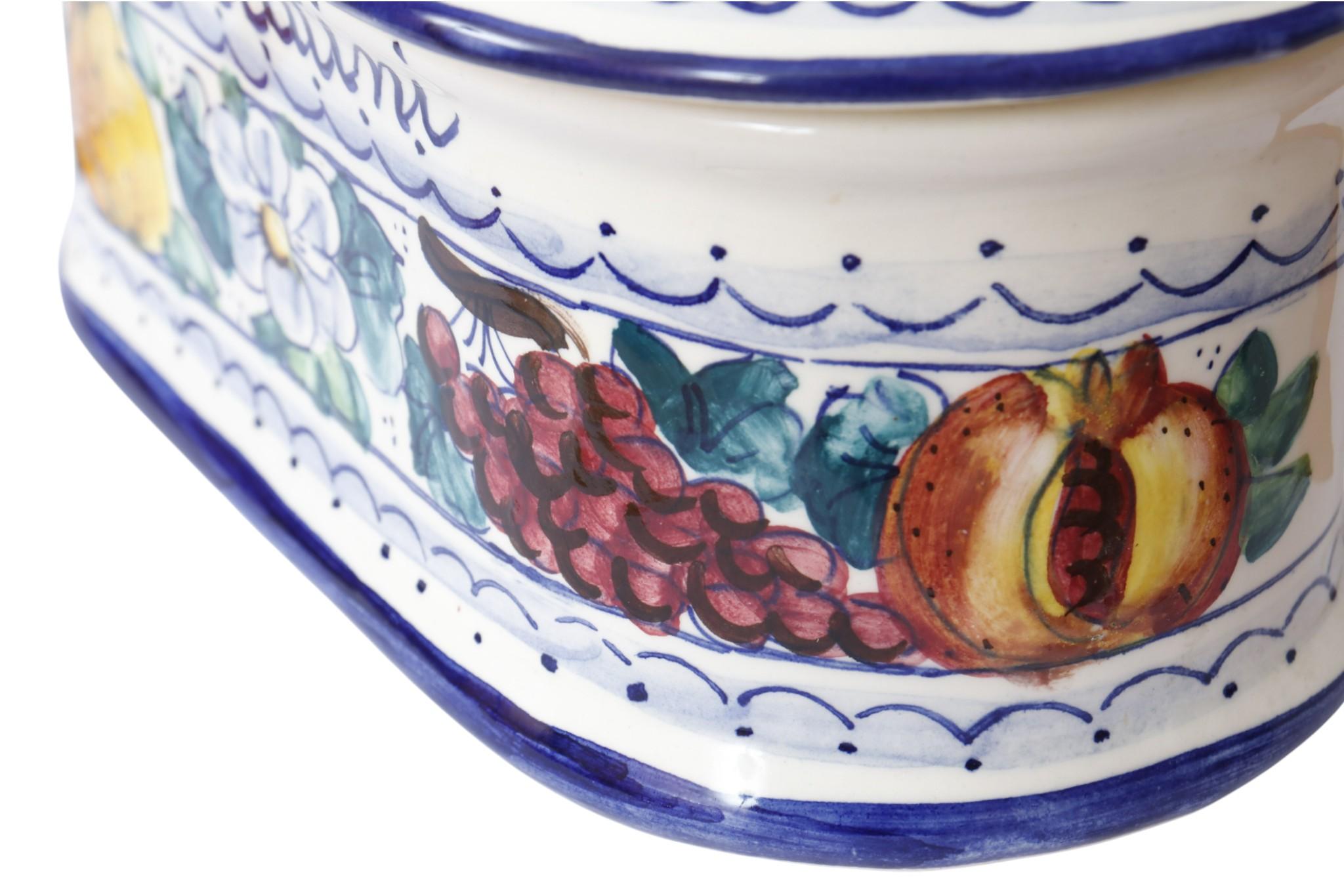 Ceramic Italian Majolica Biscotti and Cioccolatini Jars, Set of 2 For Sale