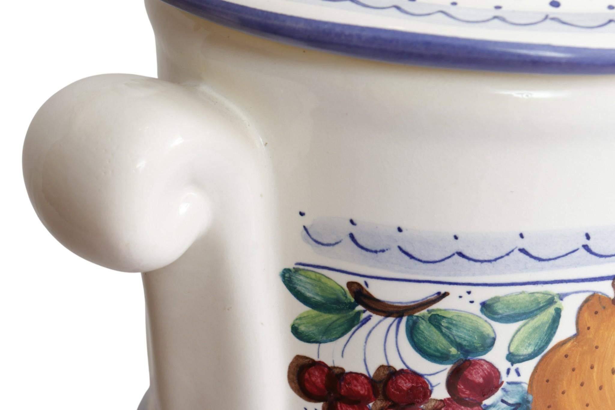 Italian Majolica Biscotti and Cioccolatini Jars, Set of 2 For Sale 1