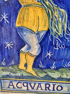 Italian Majolica "Castelli" 20th Century " Aquarius "