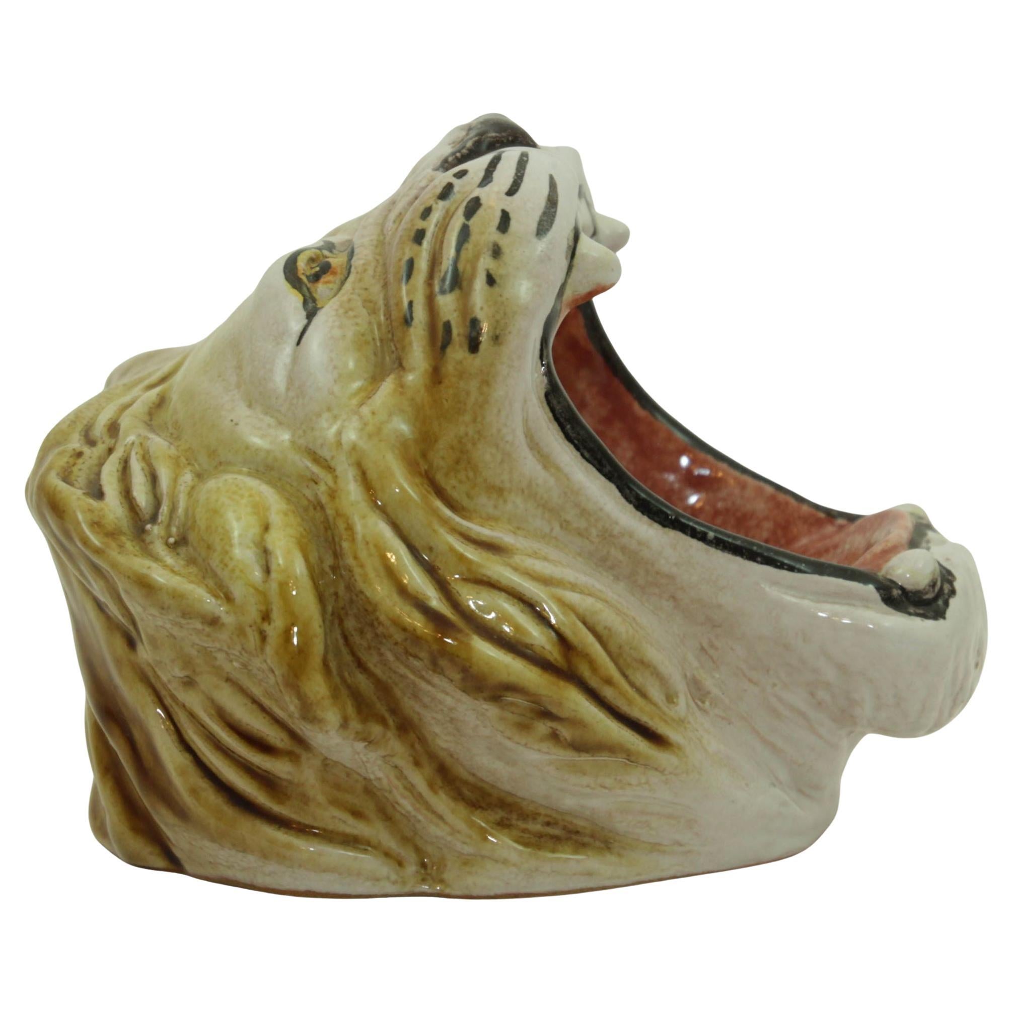 Bol en céramique italienne en forme de tête de lion 1960 en vente