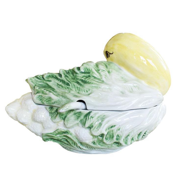 ceramic cabbage bowl with lid