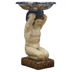 Antique Italian Majolica Figural Compote, circa 1880