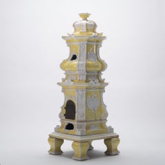 Italian Majolica Glazed Terra Cotta Stove