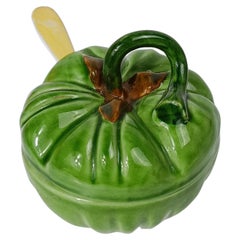 Italian Majolica Gravy Boat in the shape of a Green Tomato by Italica ARS, 70s
