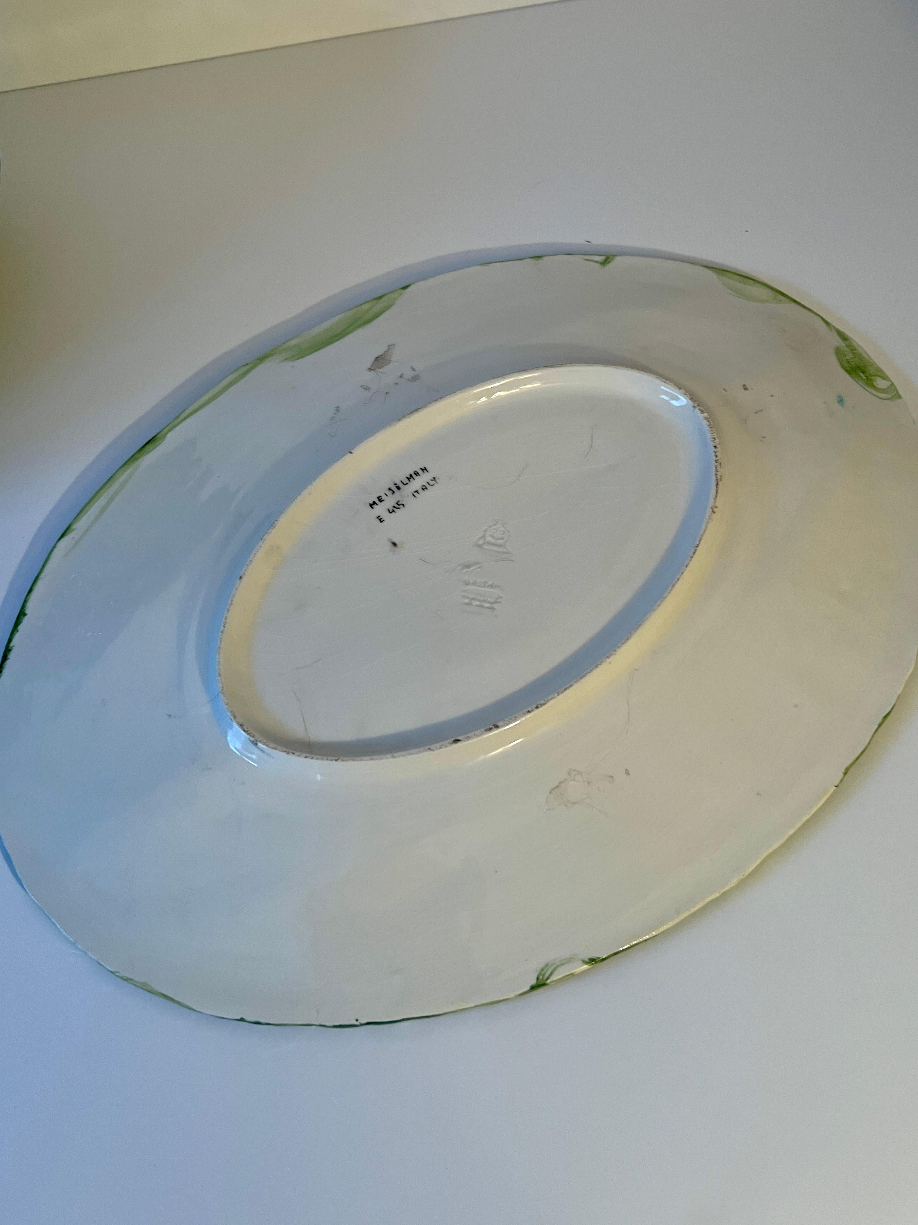 Zuppiera in maiolica italiana Meiselman con mestolo e piatto di portata 4