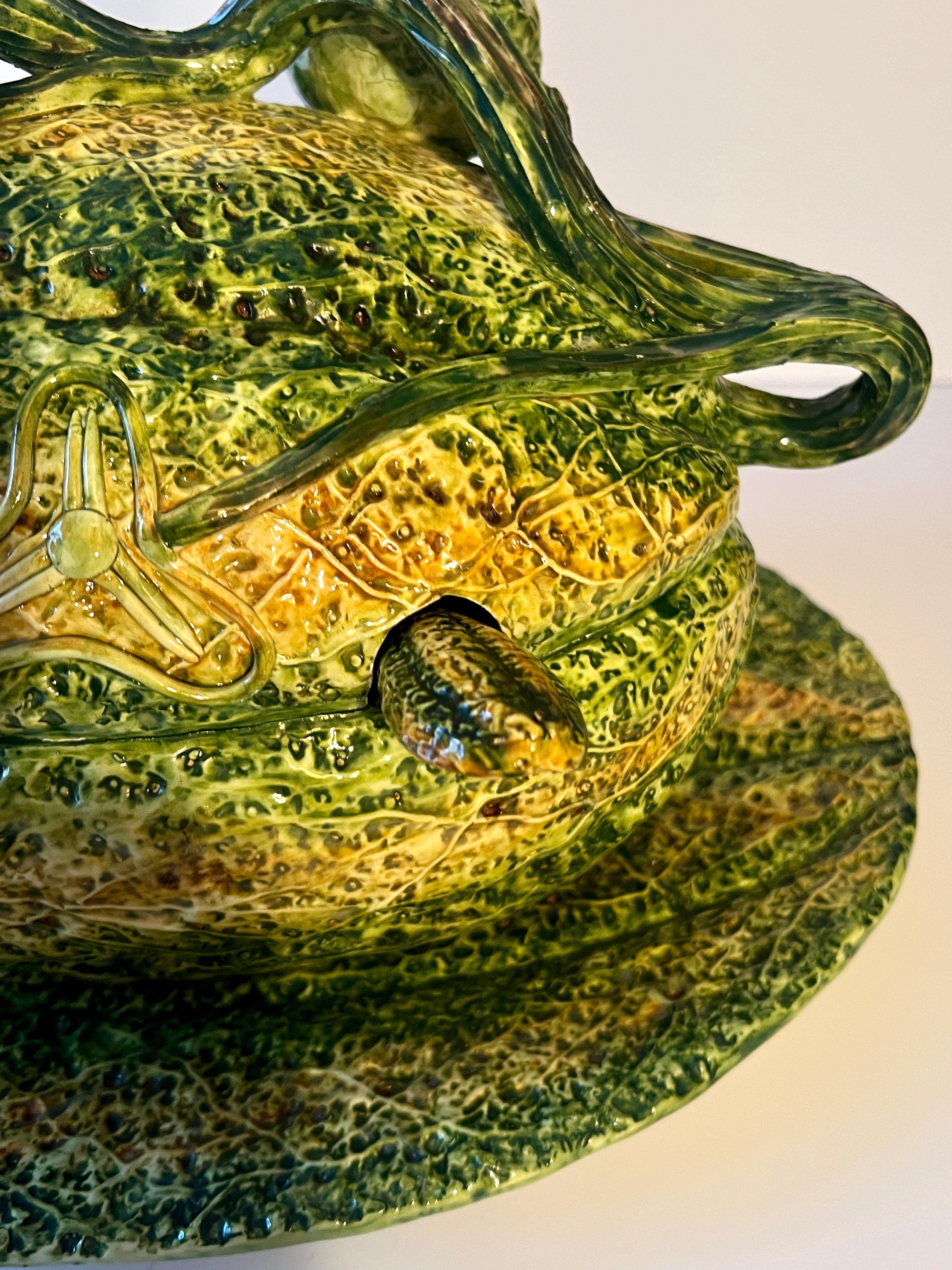 Zuppiera in maiolica italiana Meiselman con mestolo e piatto di portata In condizioni buone a Los Angeles, CA