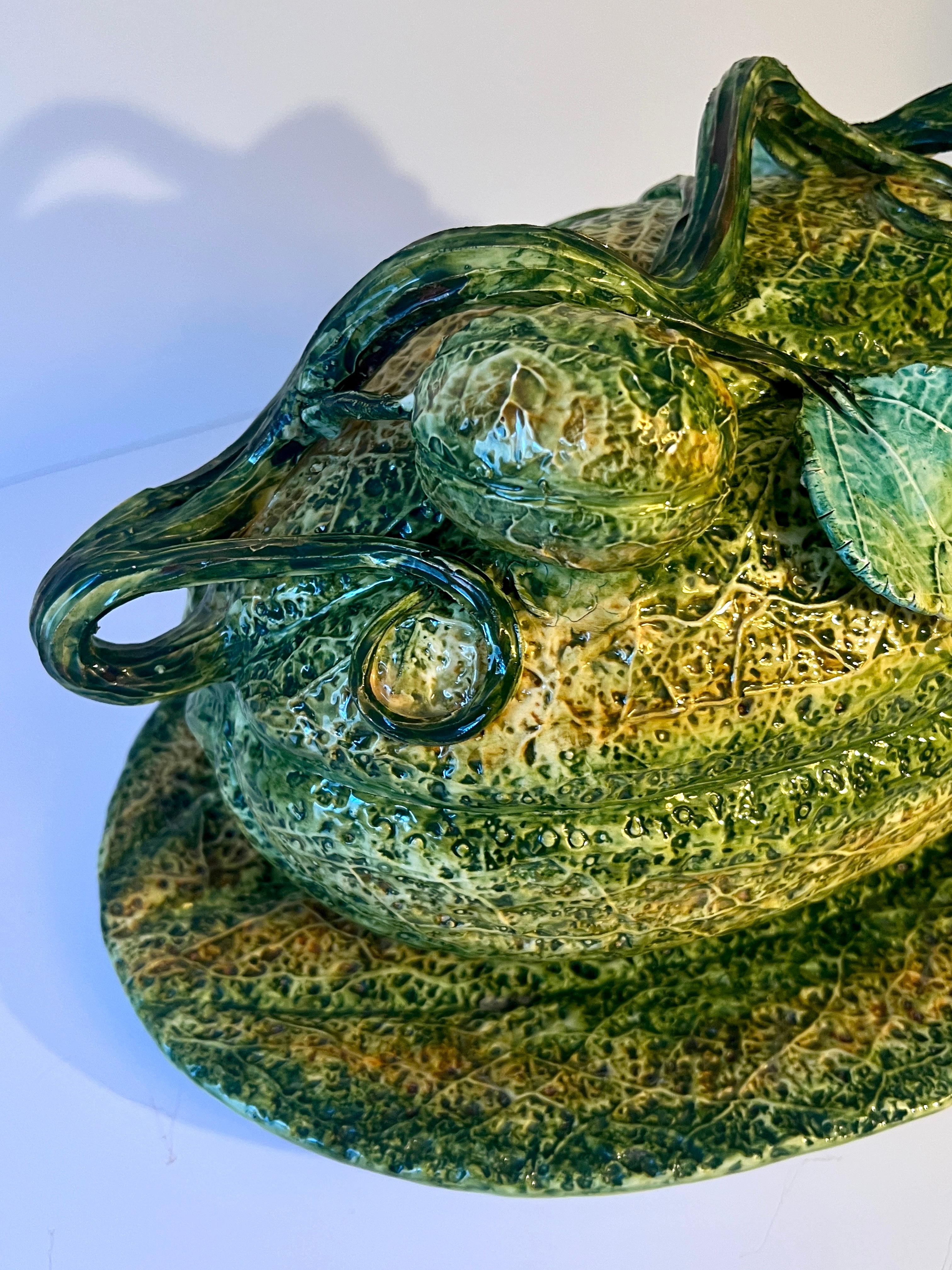 Zuppiera in maiolica italiana Meiselman con mestolo e piatto di portata 1