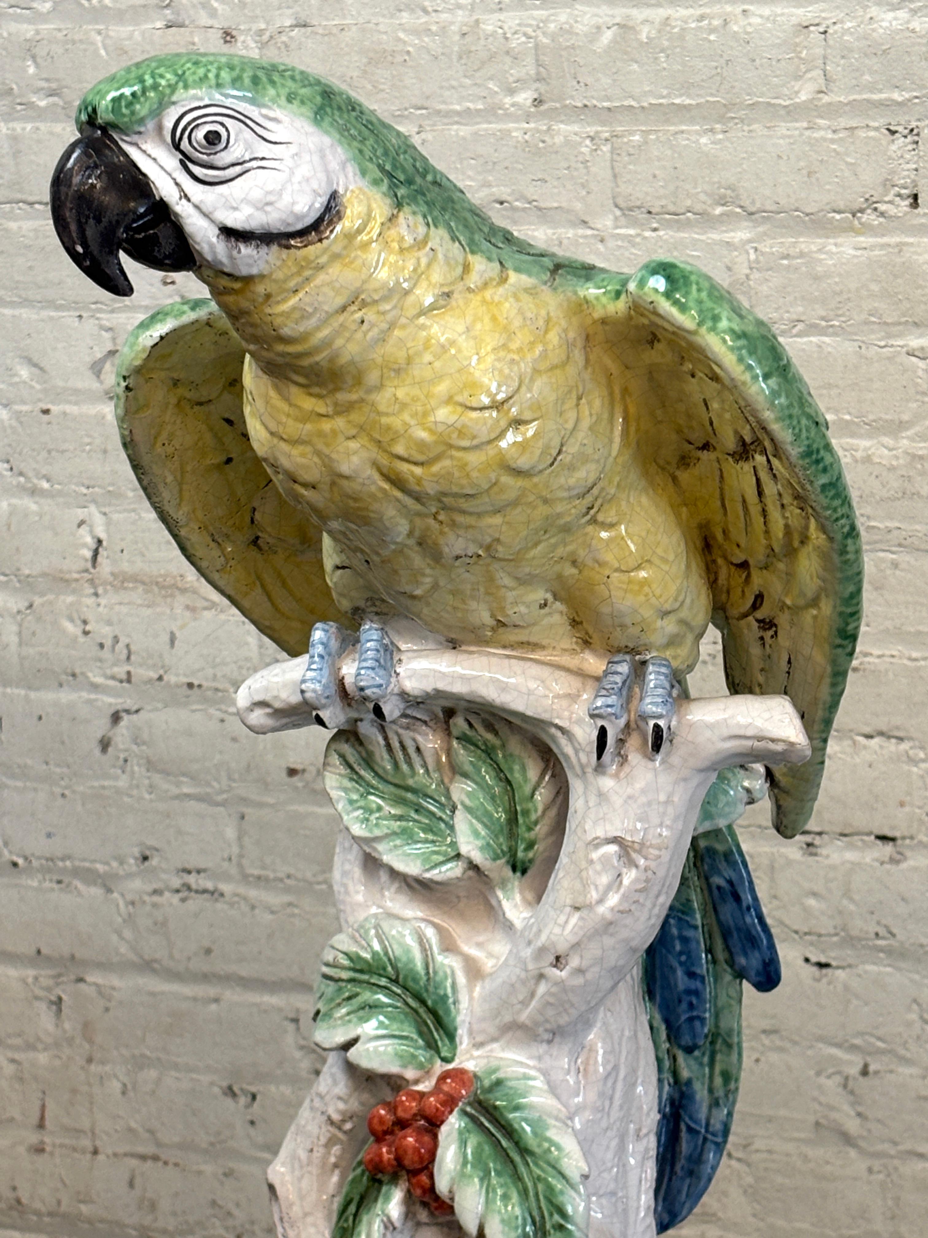 Loro pintado de mayólica italiana en venta 1