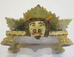 Italian Majolica Palissy-Type Inkstand