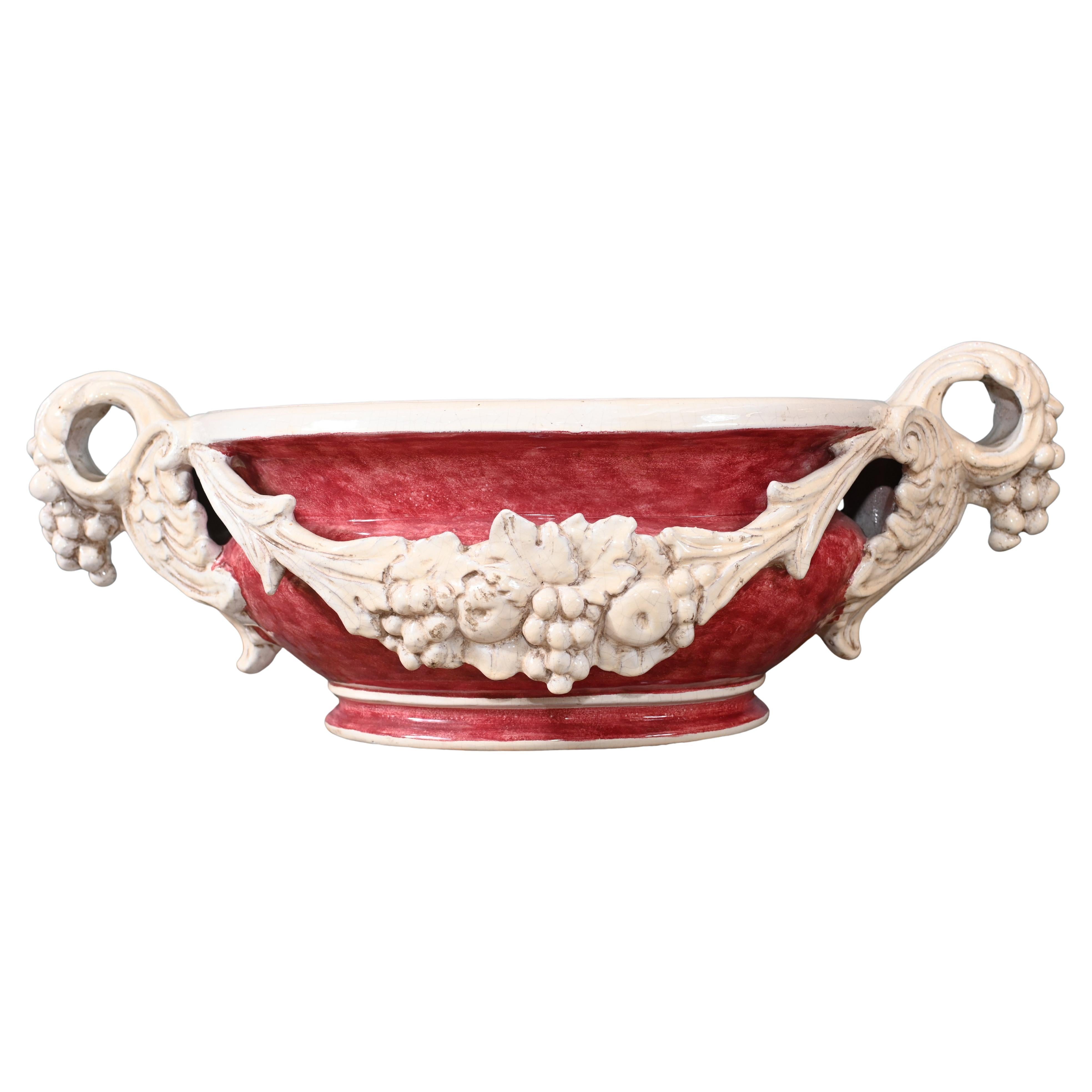 Italian Majolica Porcelain Centrepiece jardiniere Planter 1930