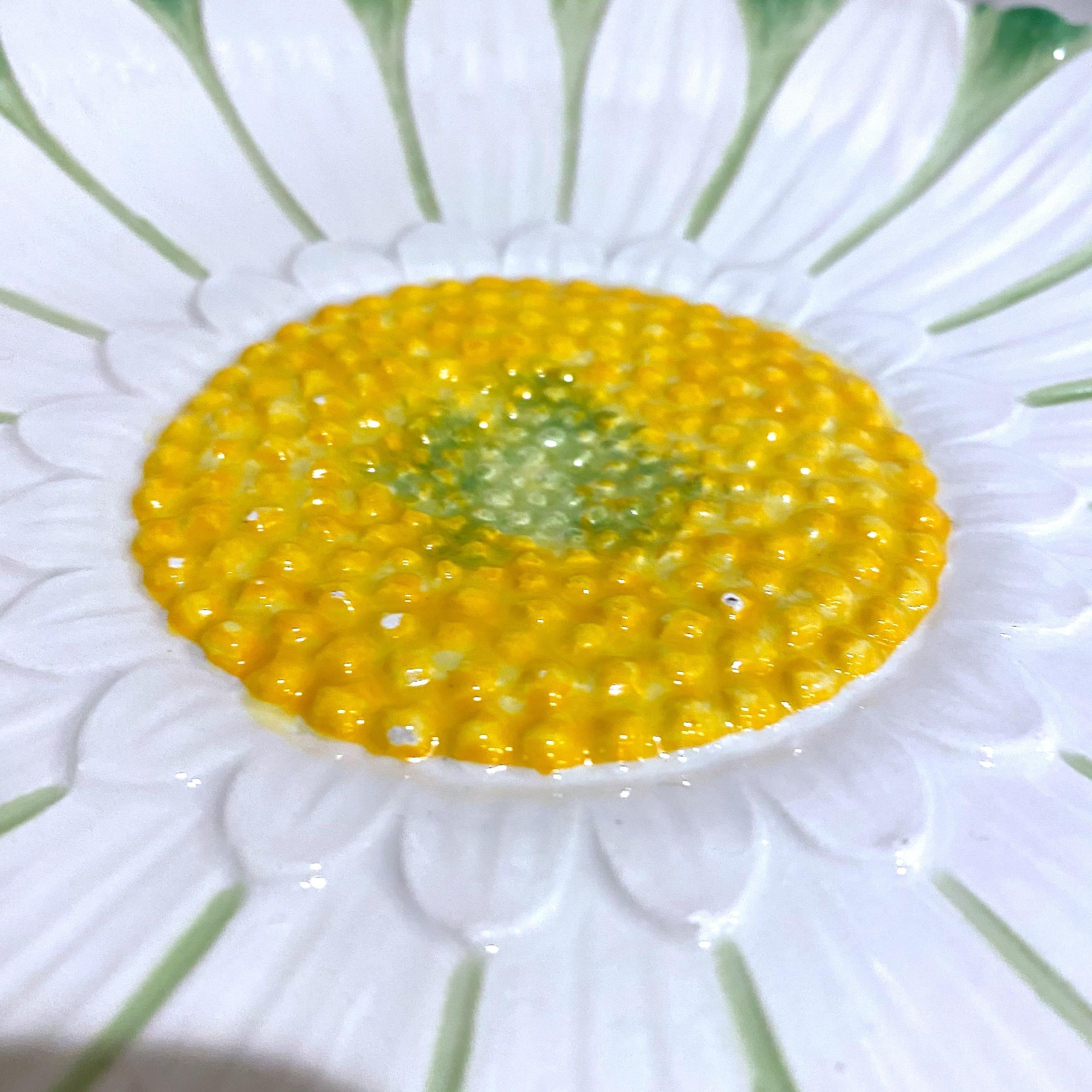 Other Italian Majolica Pottery Daisy Plate For Sale