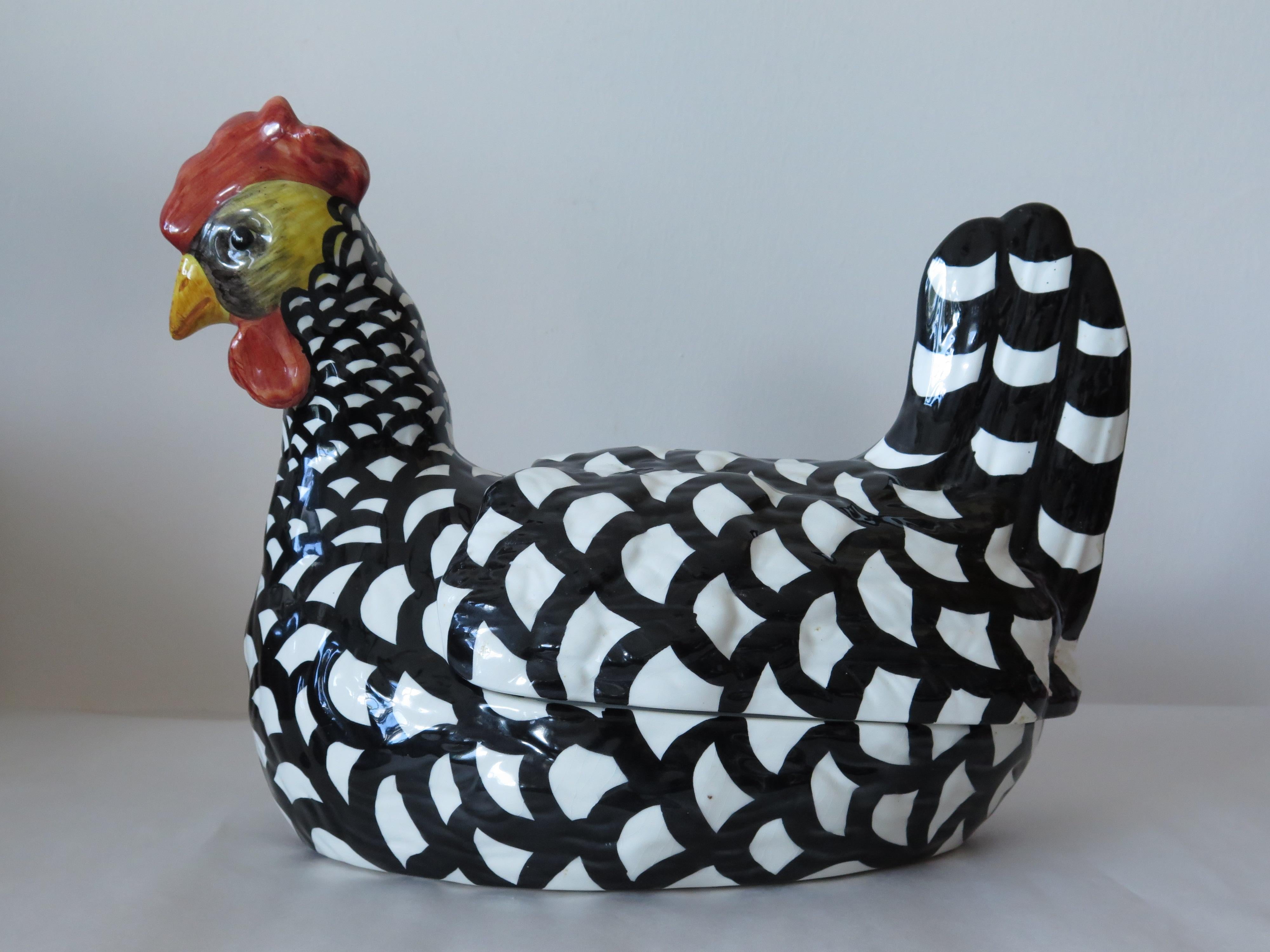 Mid-Century Modern Italian Majolica Rooster For Sale