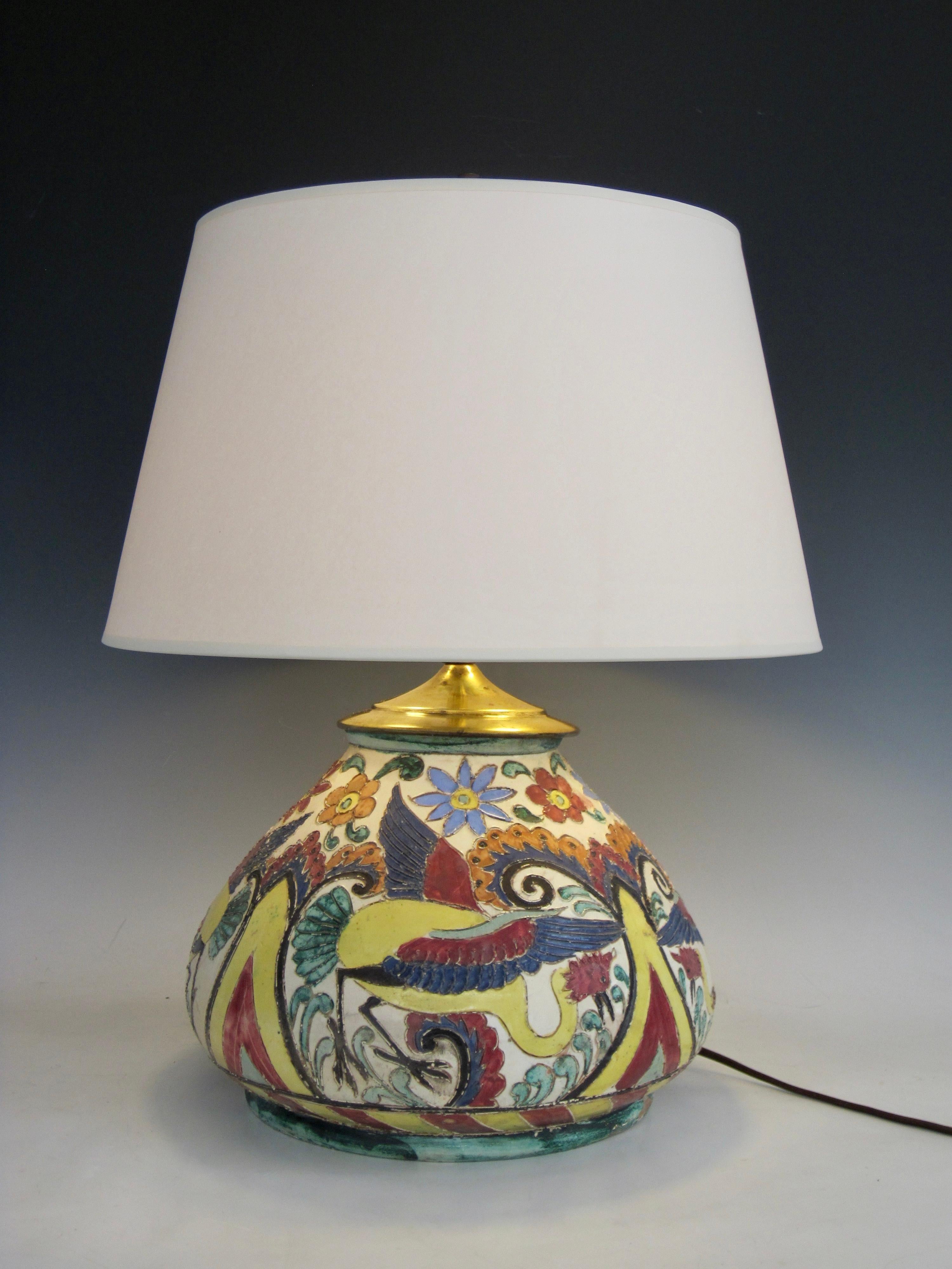 majolica lampe