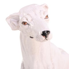 Italian Majolica Statue of a Dog, C. 1950.