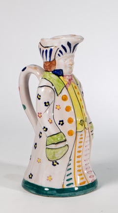 Italian Majolica Toby Jug Pitcher, 1950s