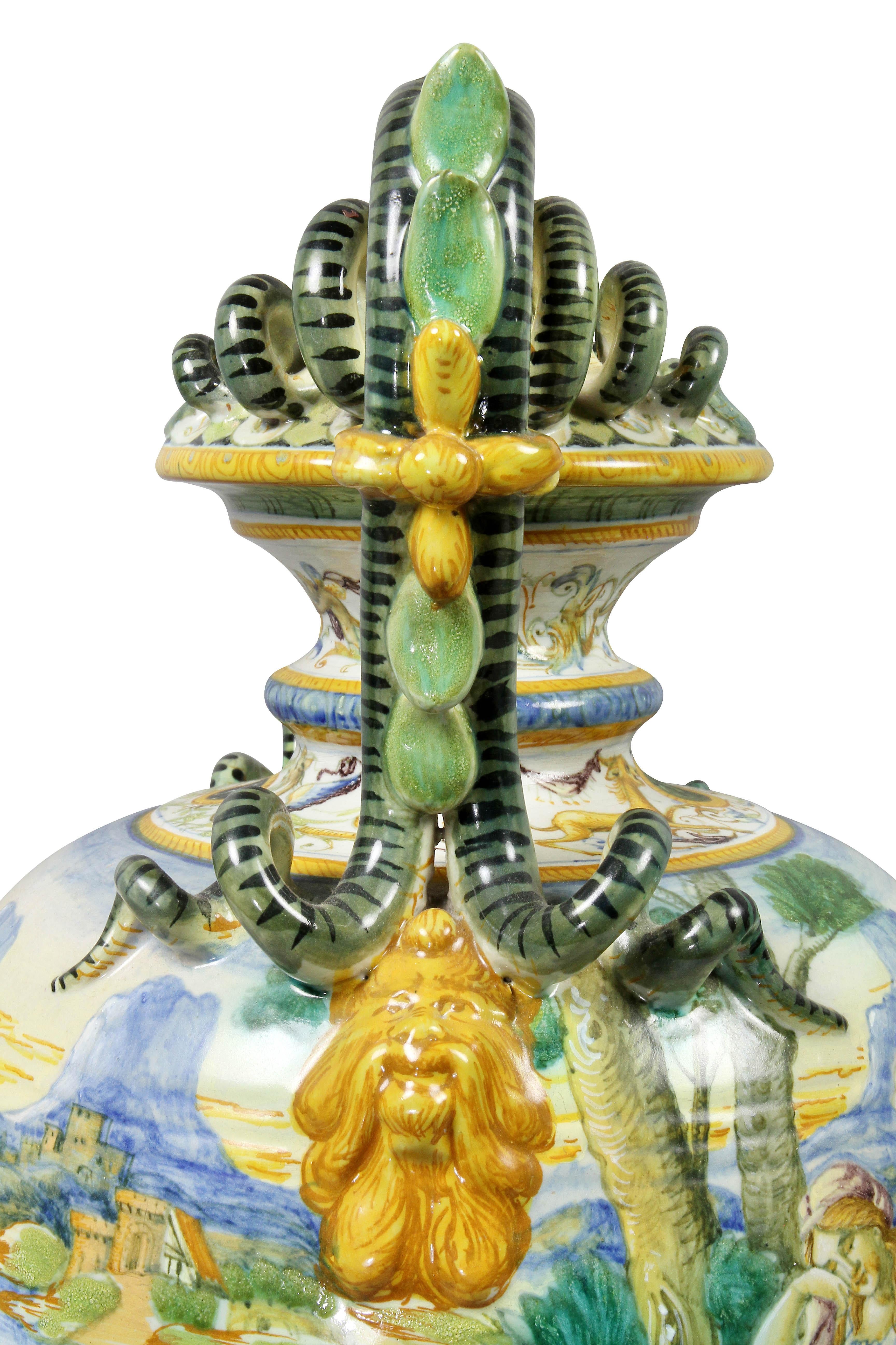 Italian Majolica Vase by Cantagalli 2