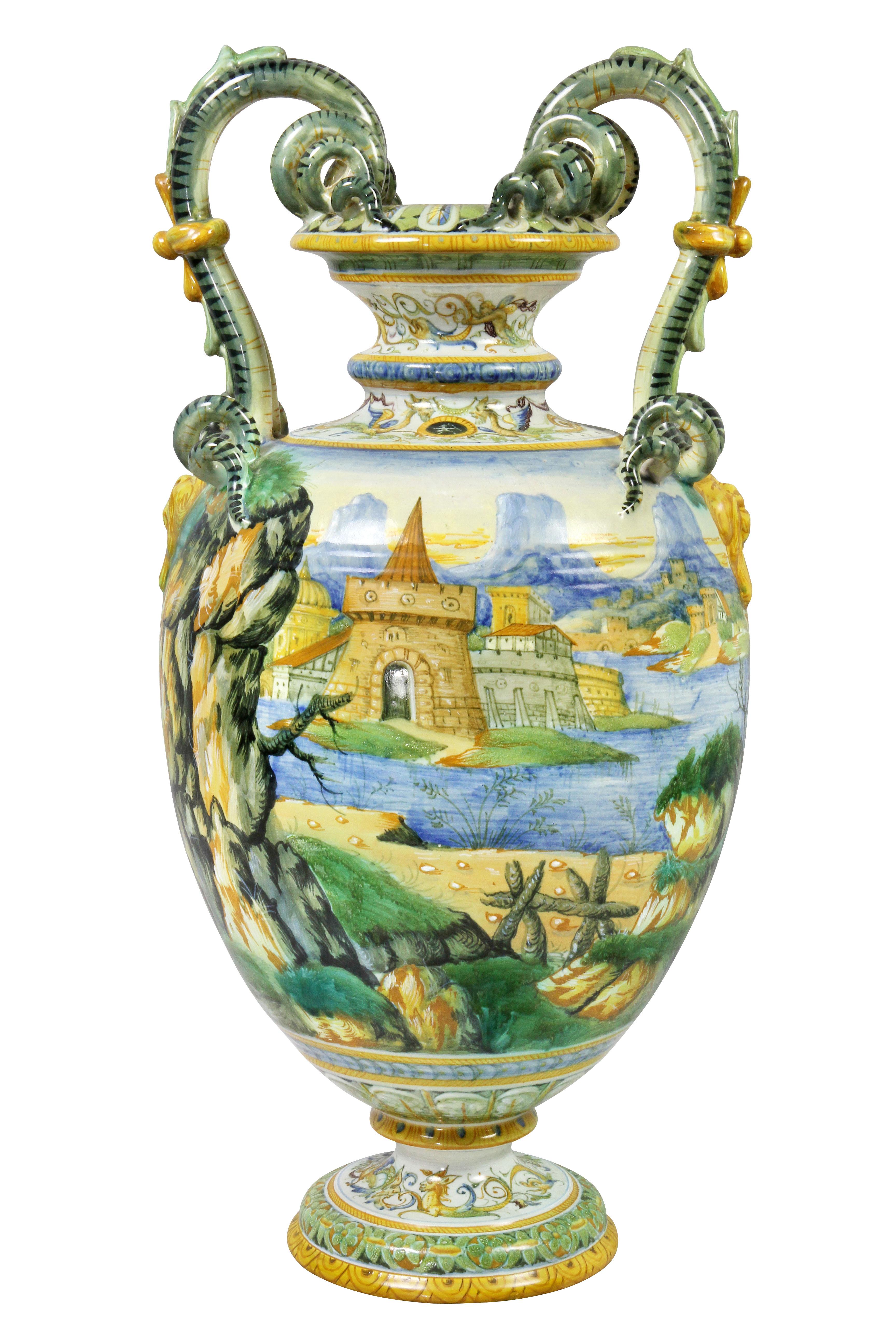 Italian Majolica Vase by Cantagalli 4