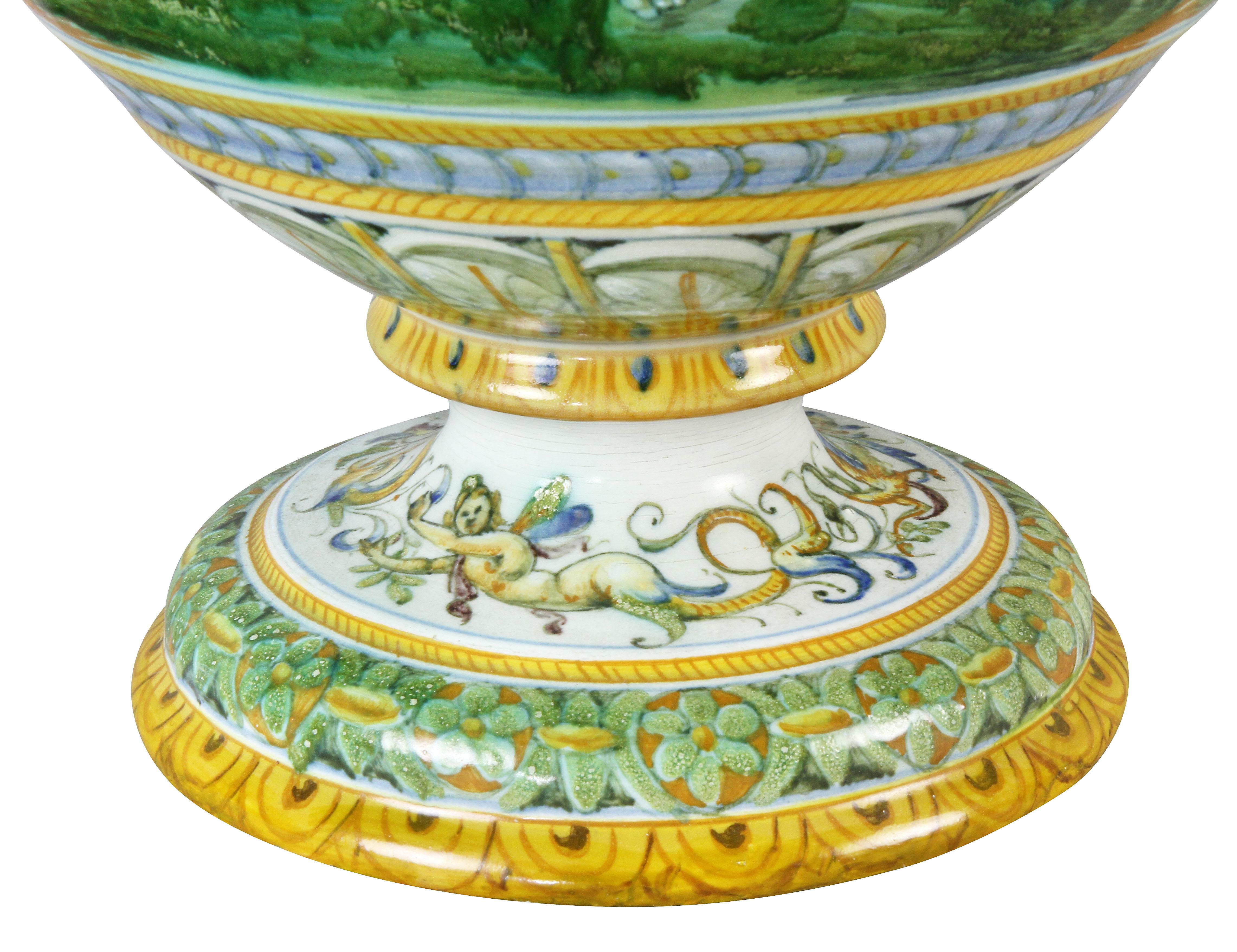 Pottery Italian Majolica Vase by Cantagalli