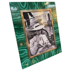 Italian Malachite and Brass Picture Frame, 1970s