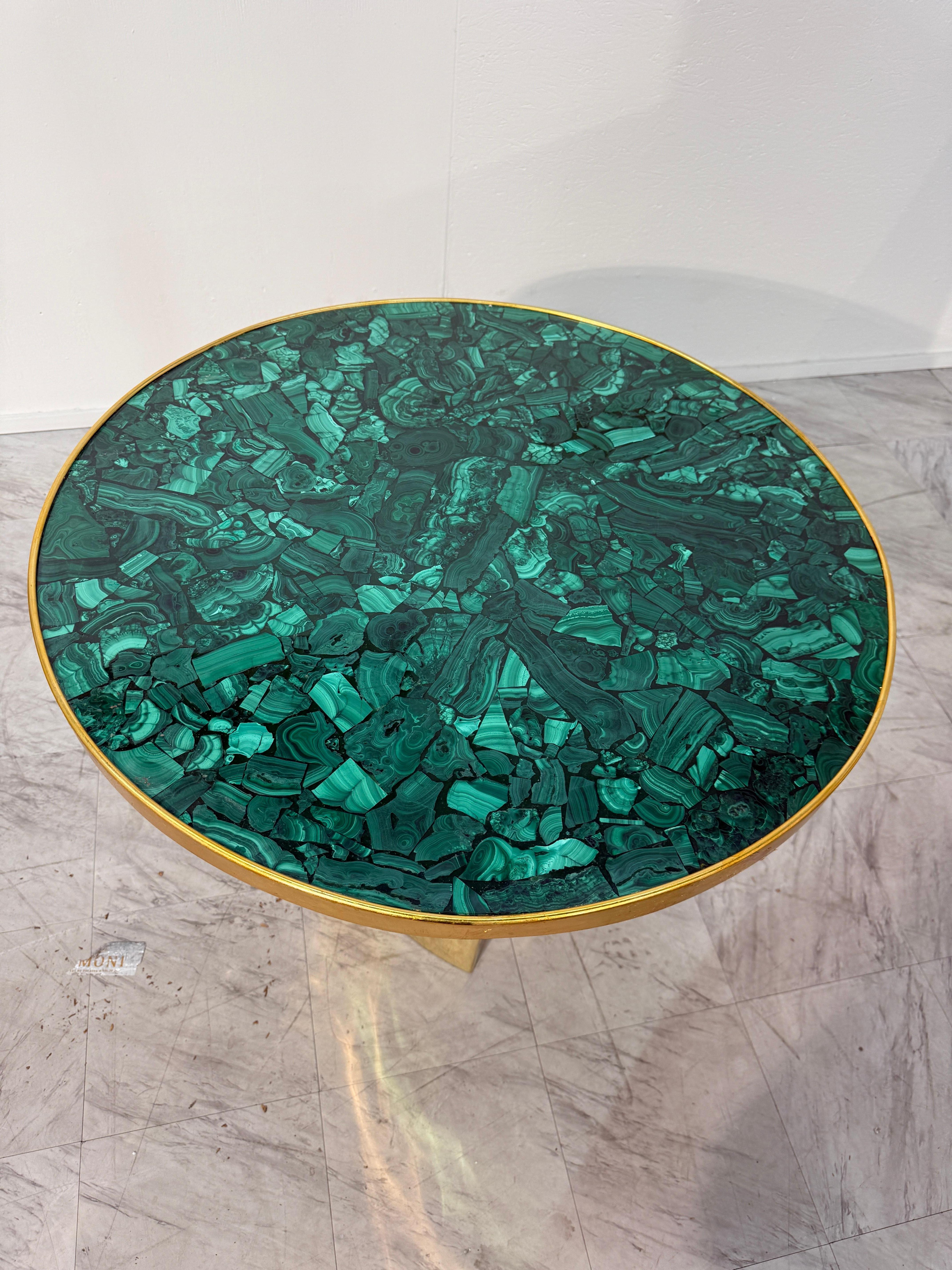Italiano Tavolo italiano in malachite e bronzo della Fonderia Artistica Ruocco, anni '90 in vendita