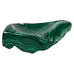 Italian Malachite Geode Specimen Mid Century Ashtray or Vide Poche 