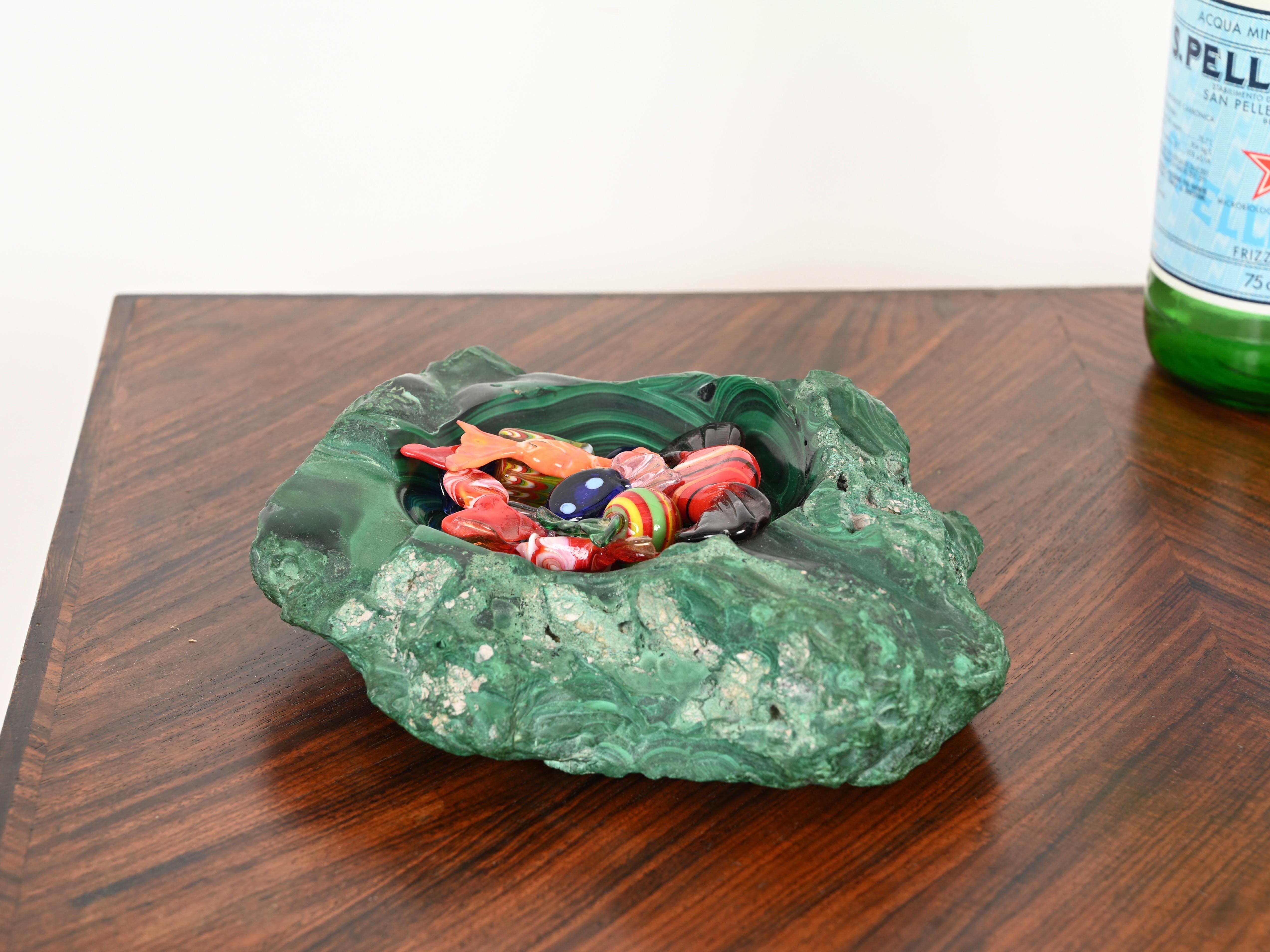 Italian Malachite Green Marble Ashtray or Vide-Poche, 1970s 5