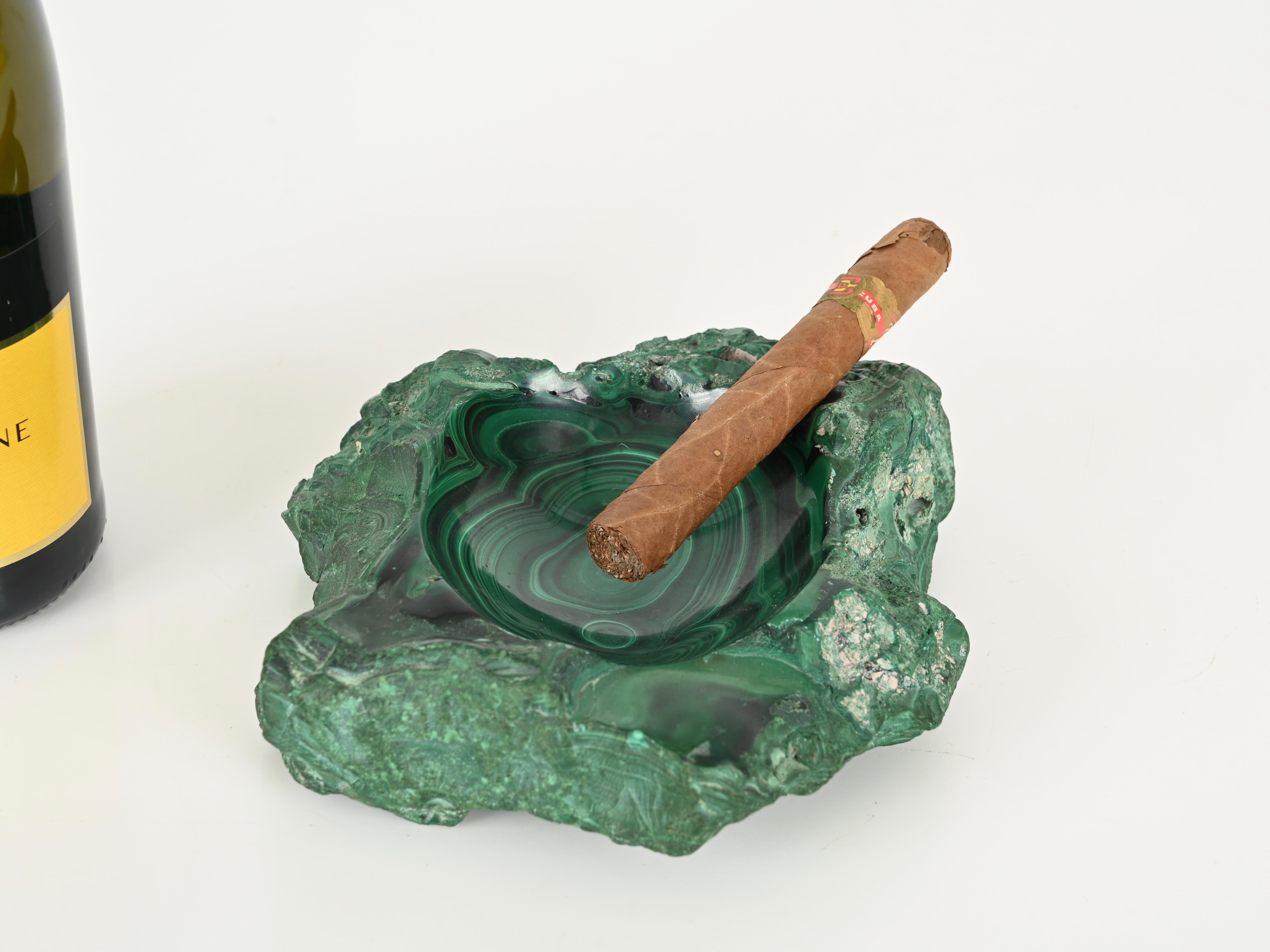 Italian Malachite Green Marble Ashtray or Vide-Poche, 1970s 8