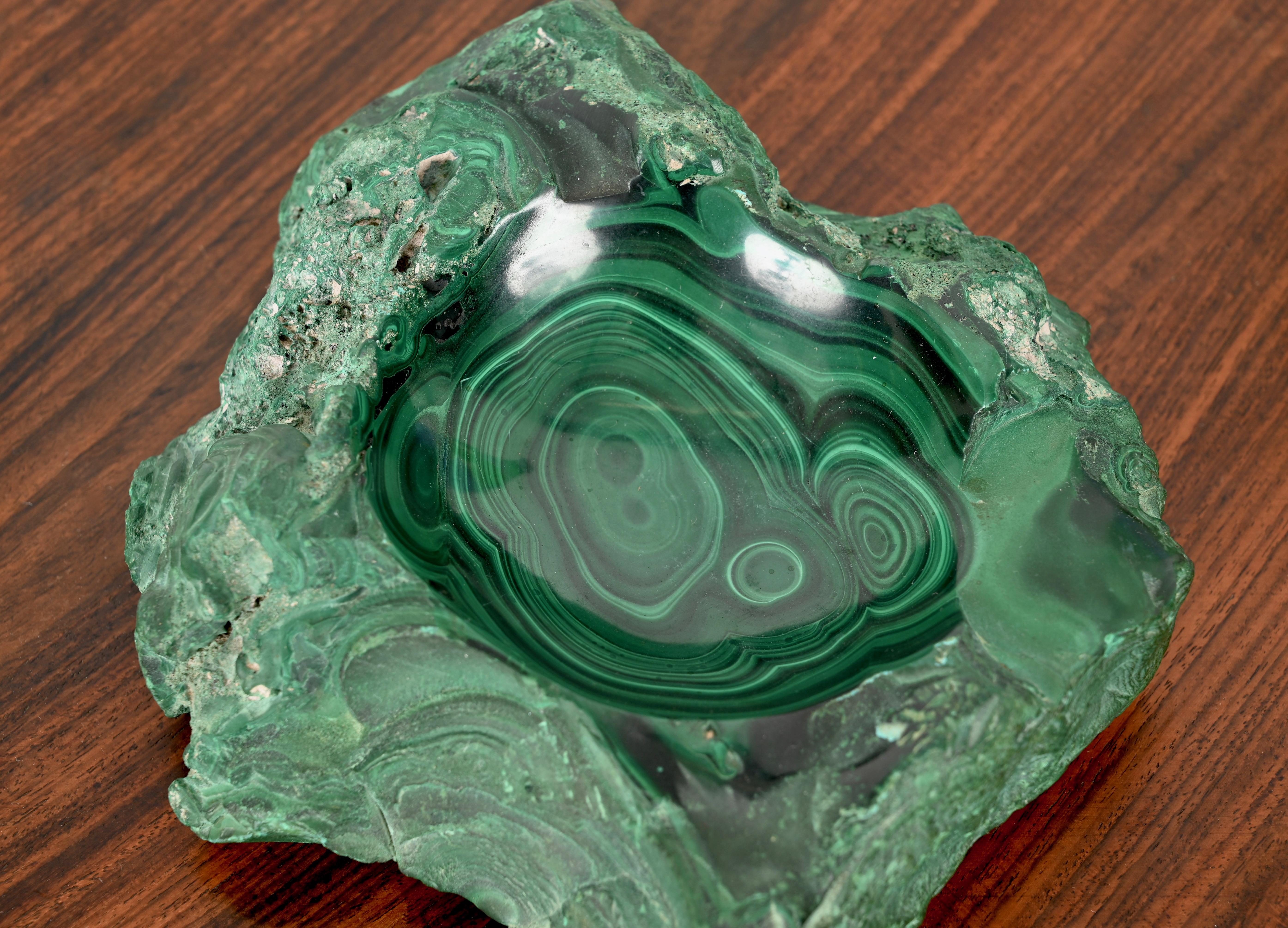 Italian Malachite Green Marble Ashtray or Vide-Poche, 1970s 1