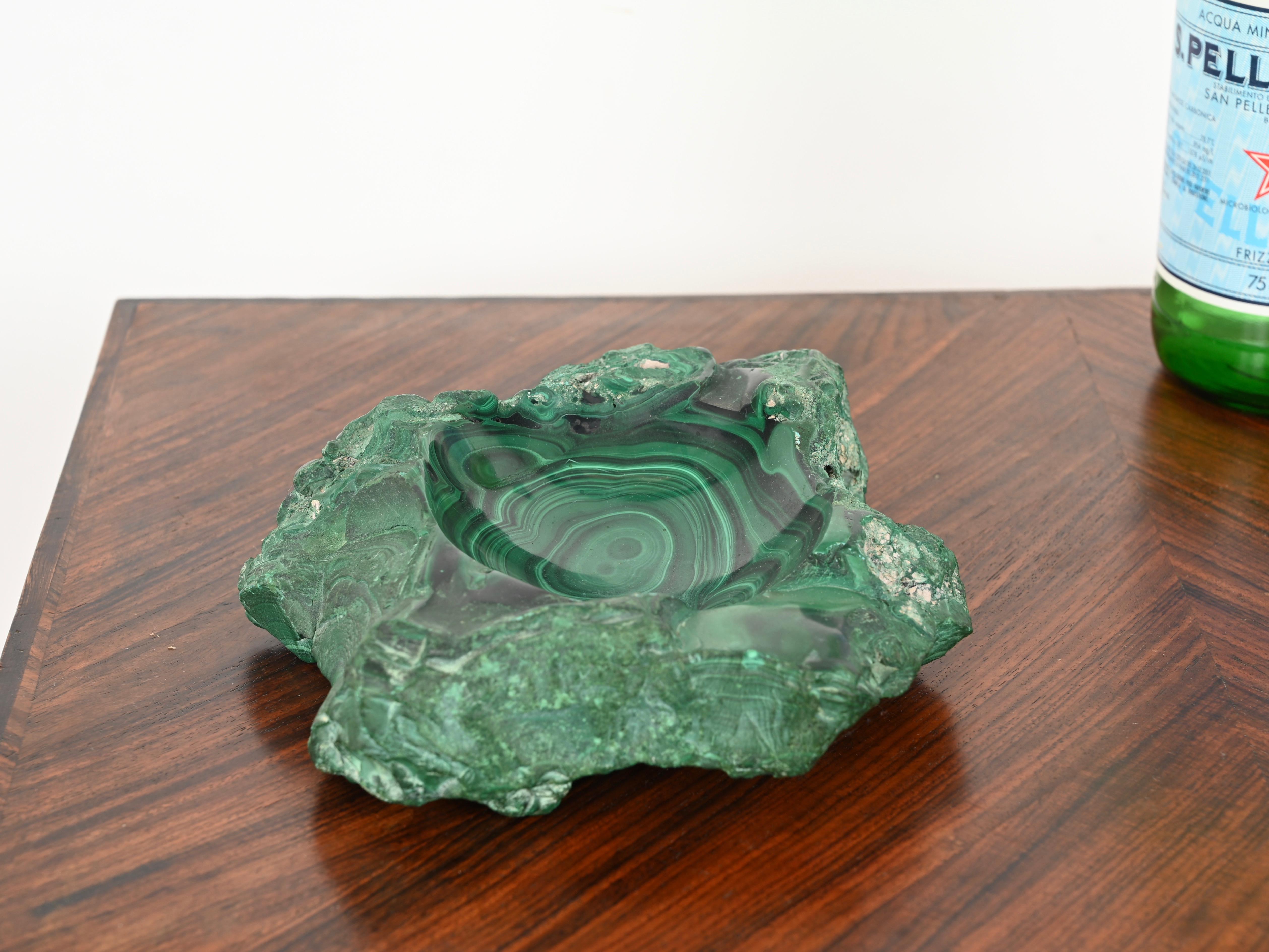 Italian Malachite Green Marble Ashtray or Vide-Poche, 1970s 3