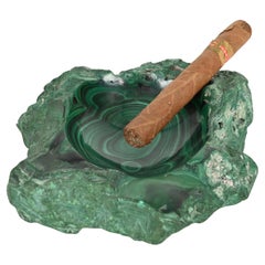 Italian Malachite Green Marble Ashtray or Vide-Poche, 1970s