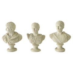 Italian Male Bust Sculptures, Set of 3