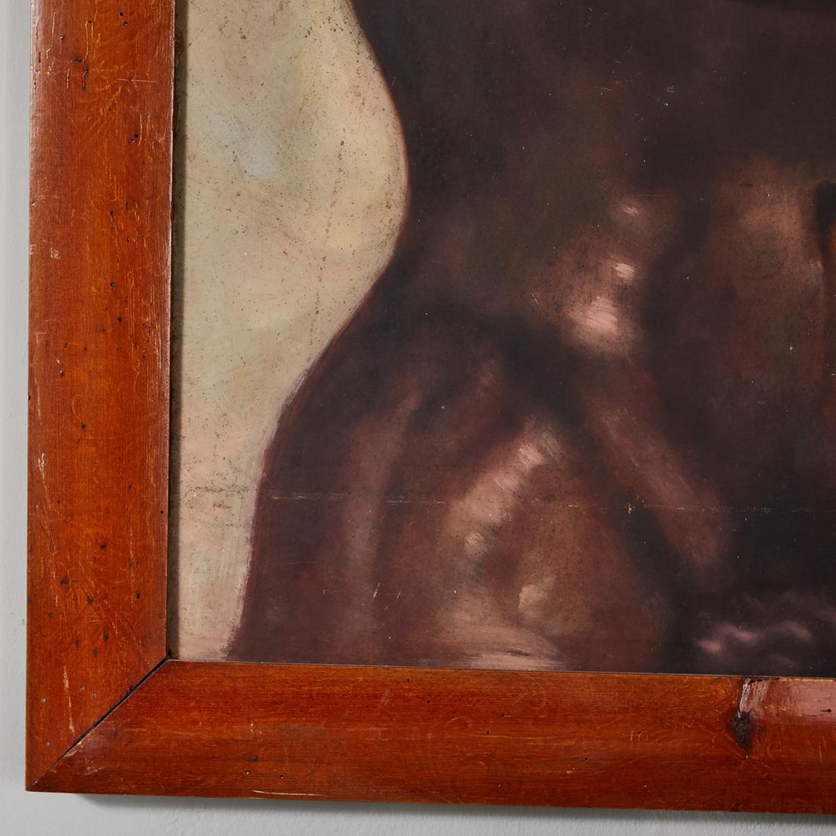 Mid-20th Century Italian Male Nude Painting by Artist Falfavino