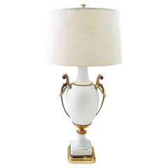 Italian Mangani Firenze Bisque Porcelain Table Lamp with 24K  Gilt Bronze Mounts