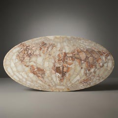 Scultura da parete in pietra italiana "Mappa del mondo" in agata, marmo e quarzo