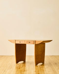 Italian Maple and Brass Console c. 1955