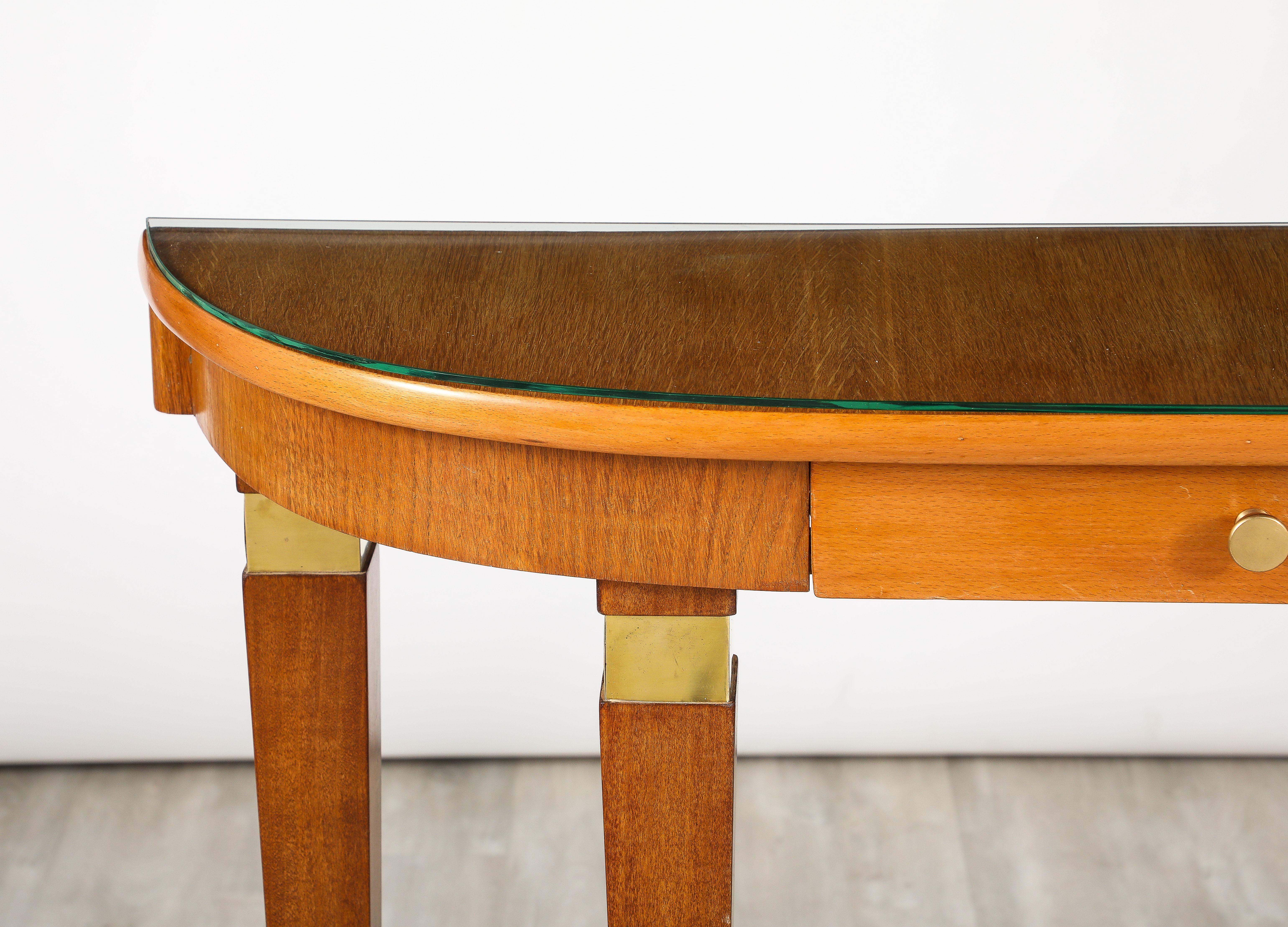 Art Deco Italian Maple Wood Console Table, Italy, circa 1940  For Sale