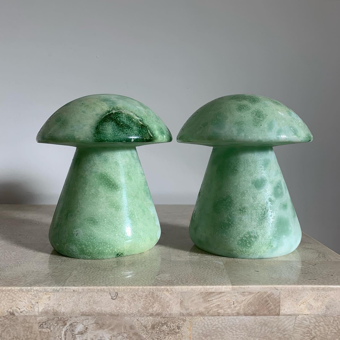 marble mushroom bookends