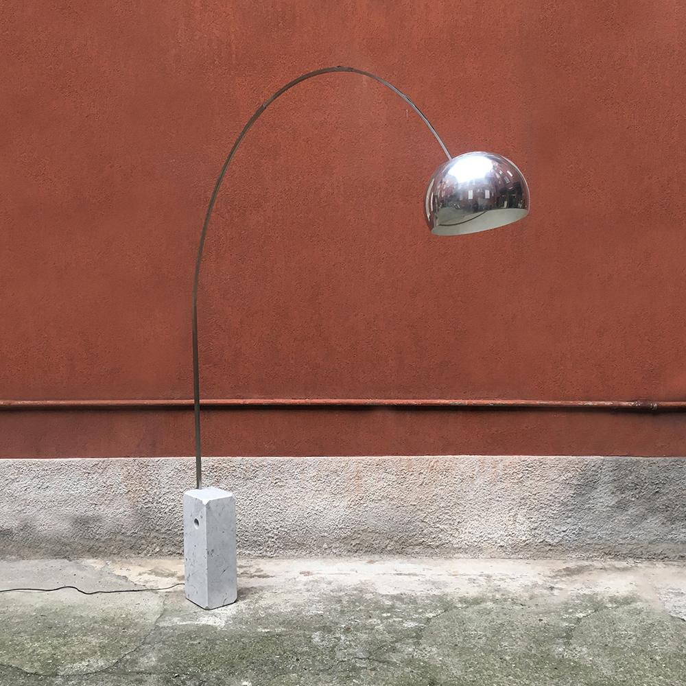 Italian marble and aluminium Arco floor lamp, by Castiglioni for Flos, 1962
The Arco lamp is a design icon that has been in constant production since its debut in 1962.
The famous Castiglioni brothers did not spare any detail when they created it,