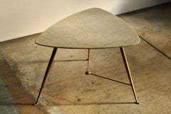 Italian Marble and Brass Accent Table, 1950s