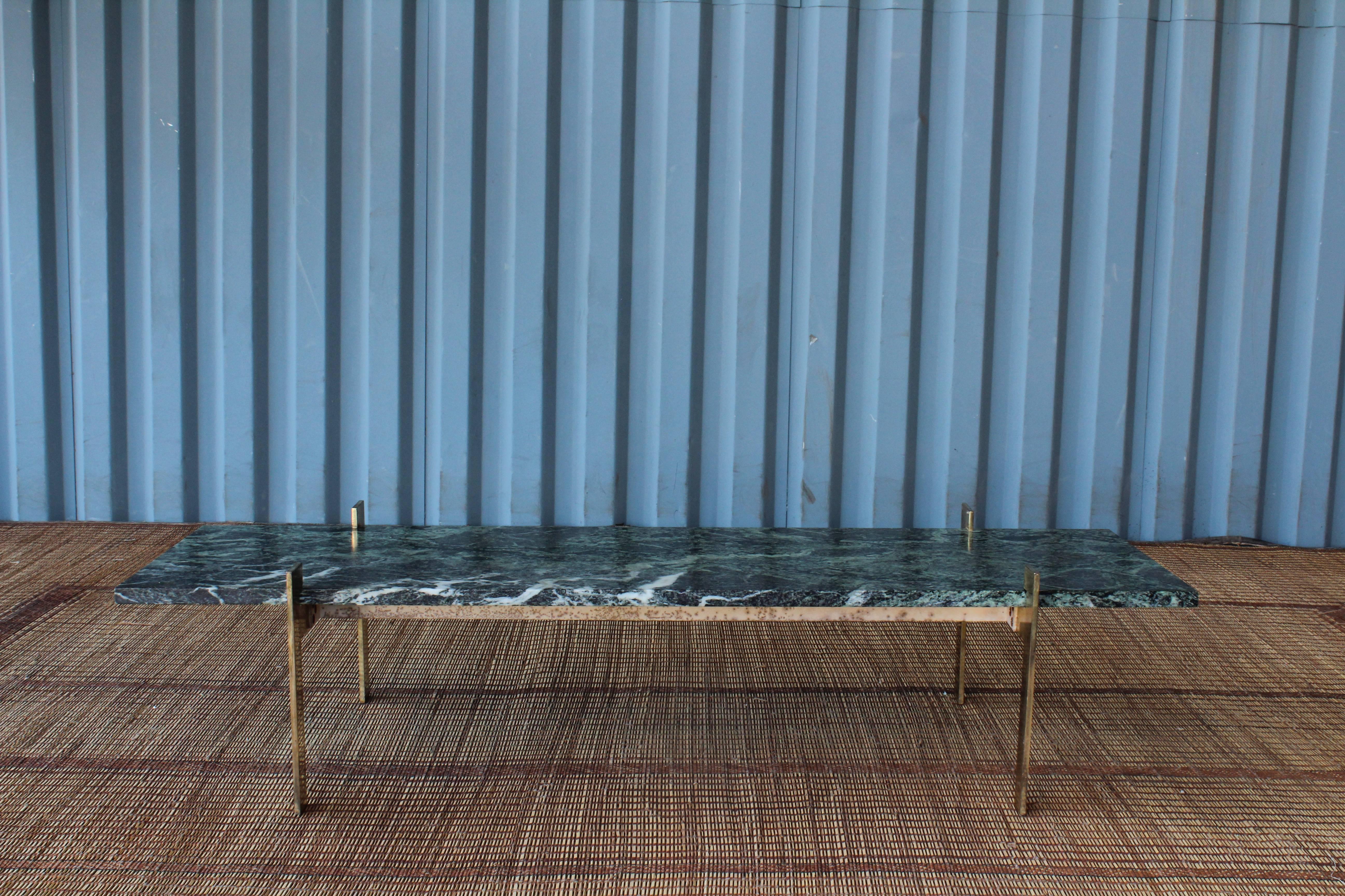 Mid-20th Century Italian Marble and Brass Coffee Table, 1960s