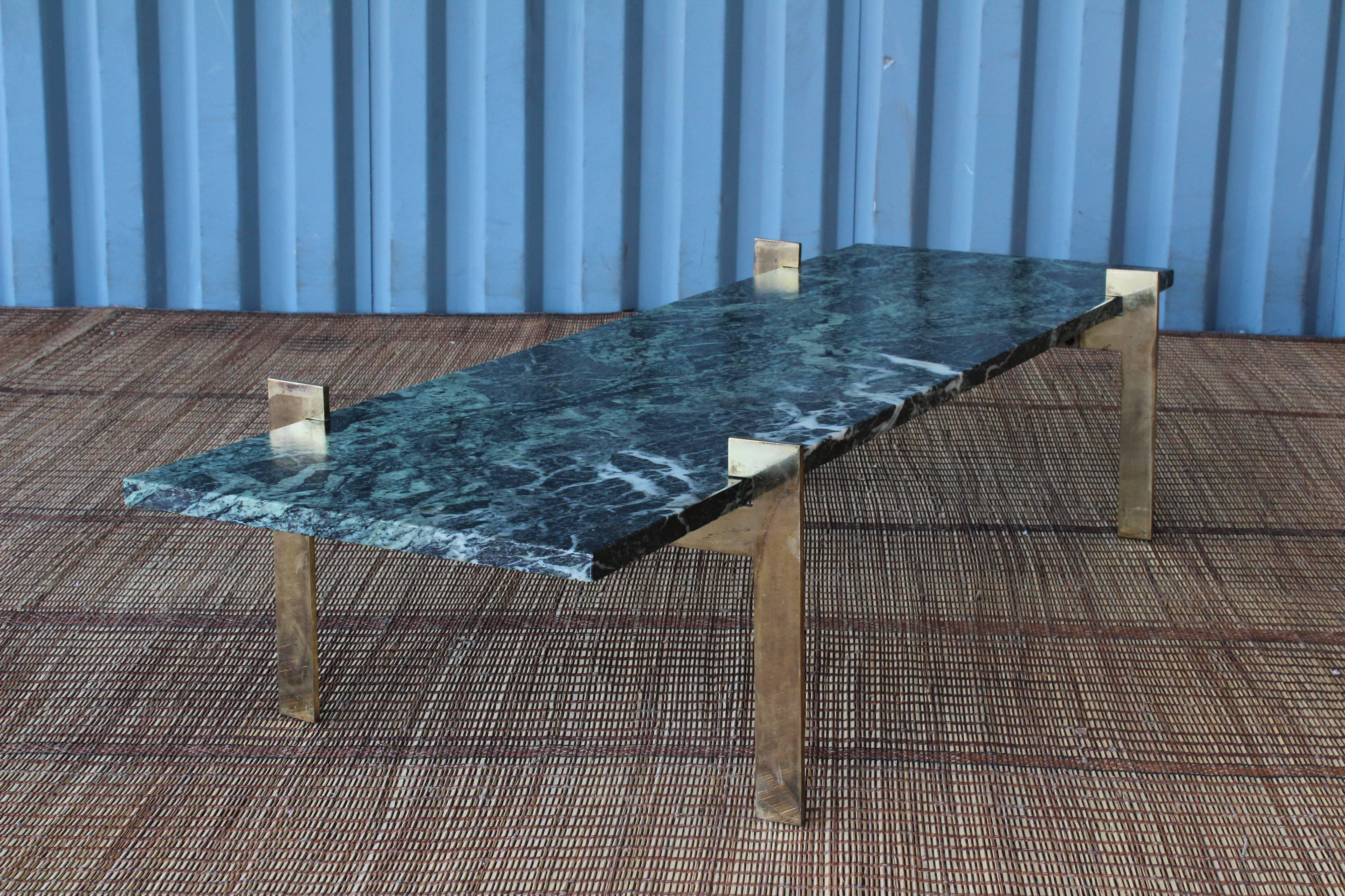 Italian Marble and Brass Coffee Table, 1960s 1