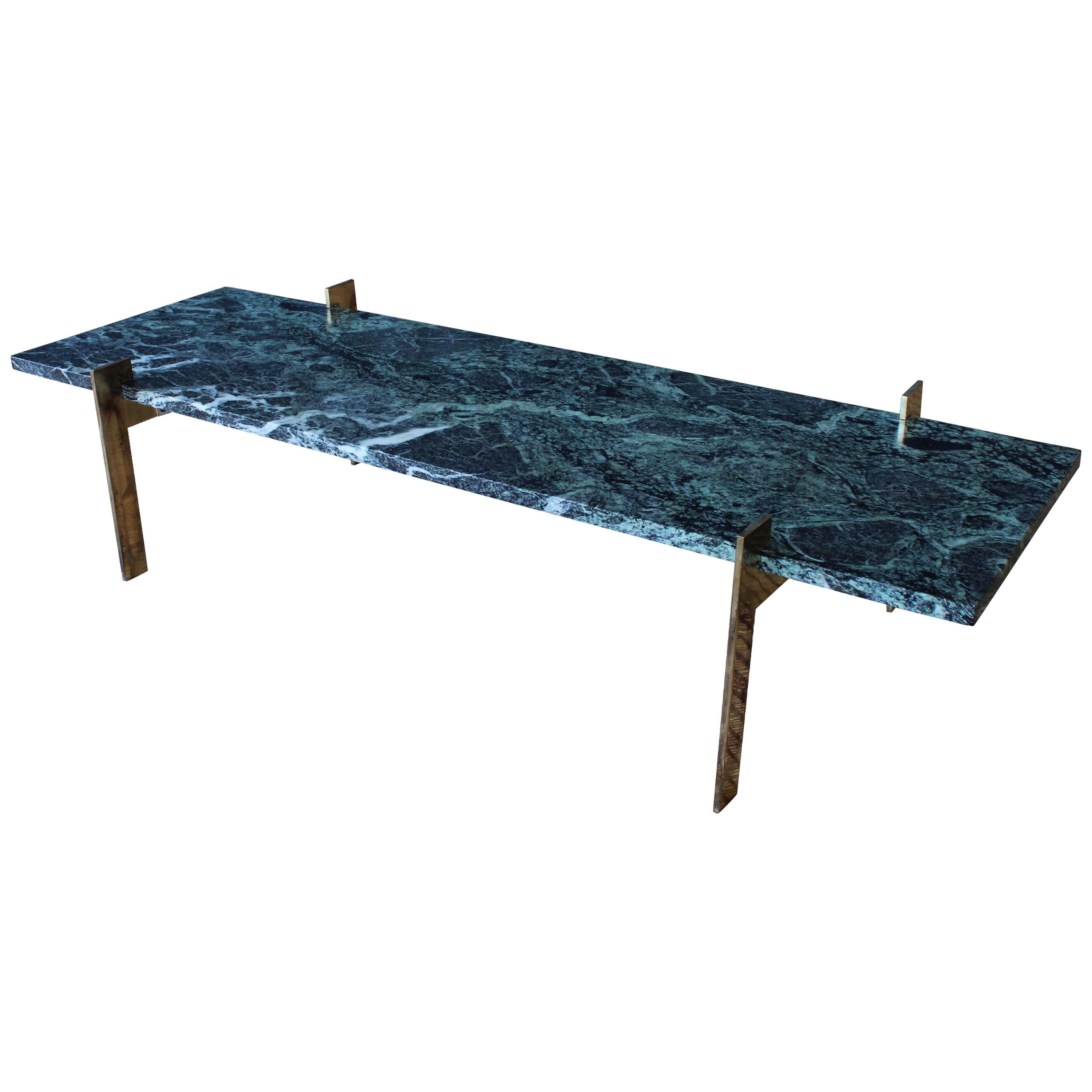 Italian Marble and Brass Coffee Table, 1960s