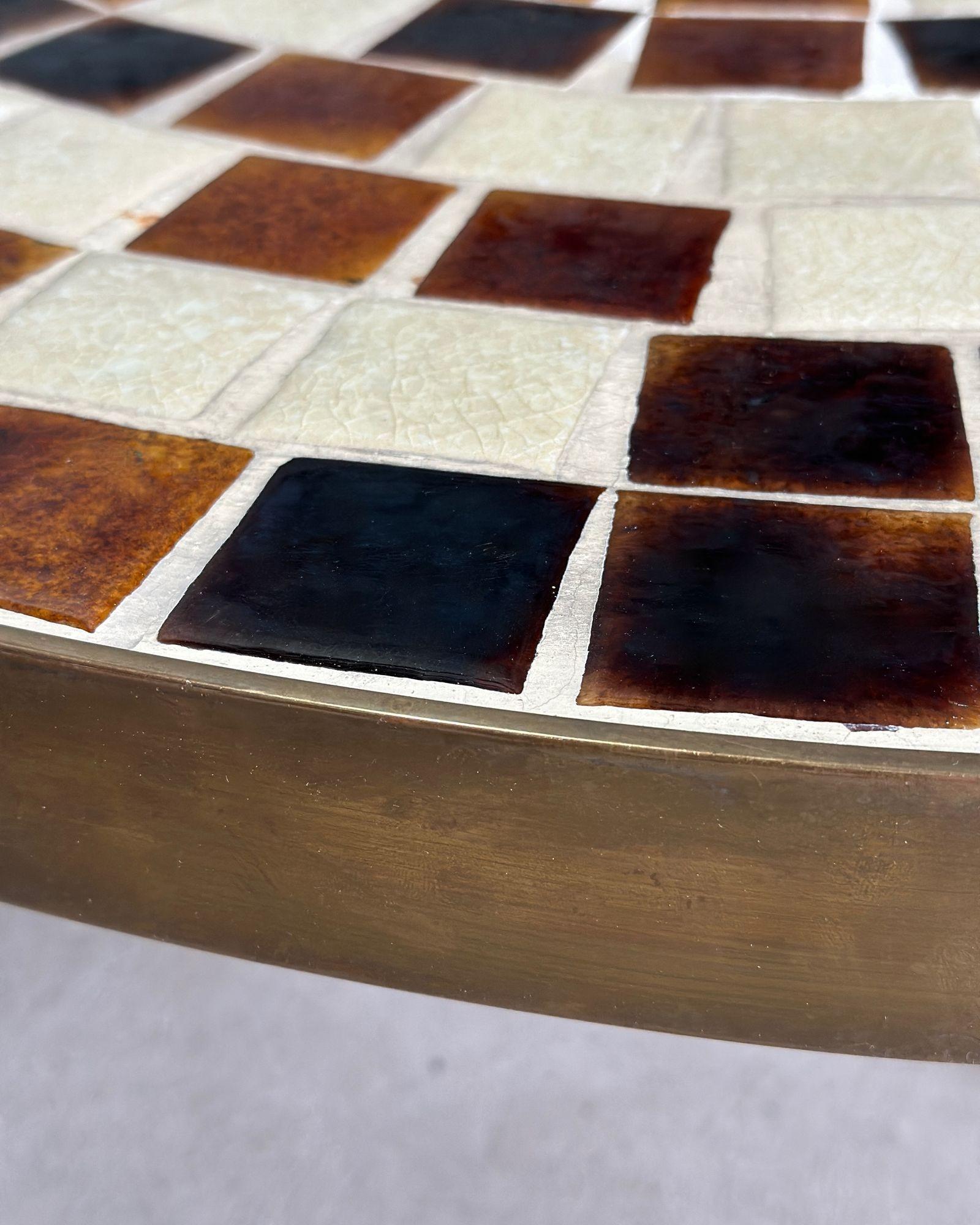Late 20th Century Italian Marble and Brass Coffee Table, 1970 For Sale