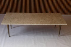 Italian Marble and Brass Coffee Table/Bench Manner of Gio Ponti