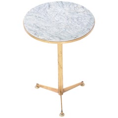 Italian Marble and Brass Drink Table