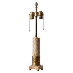 Lampe néoclassique italienne en marbre et bronze, c.1920